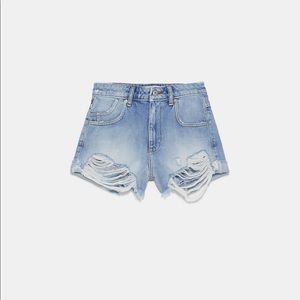 Distressed Denim Shorts